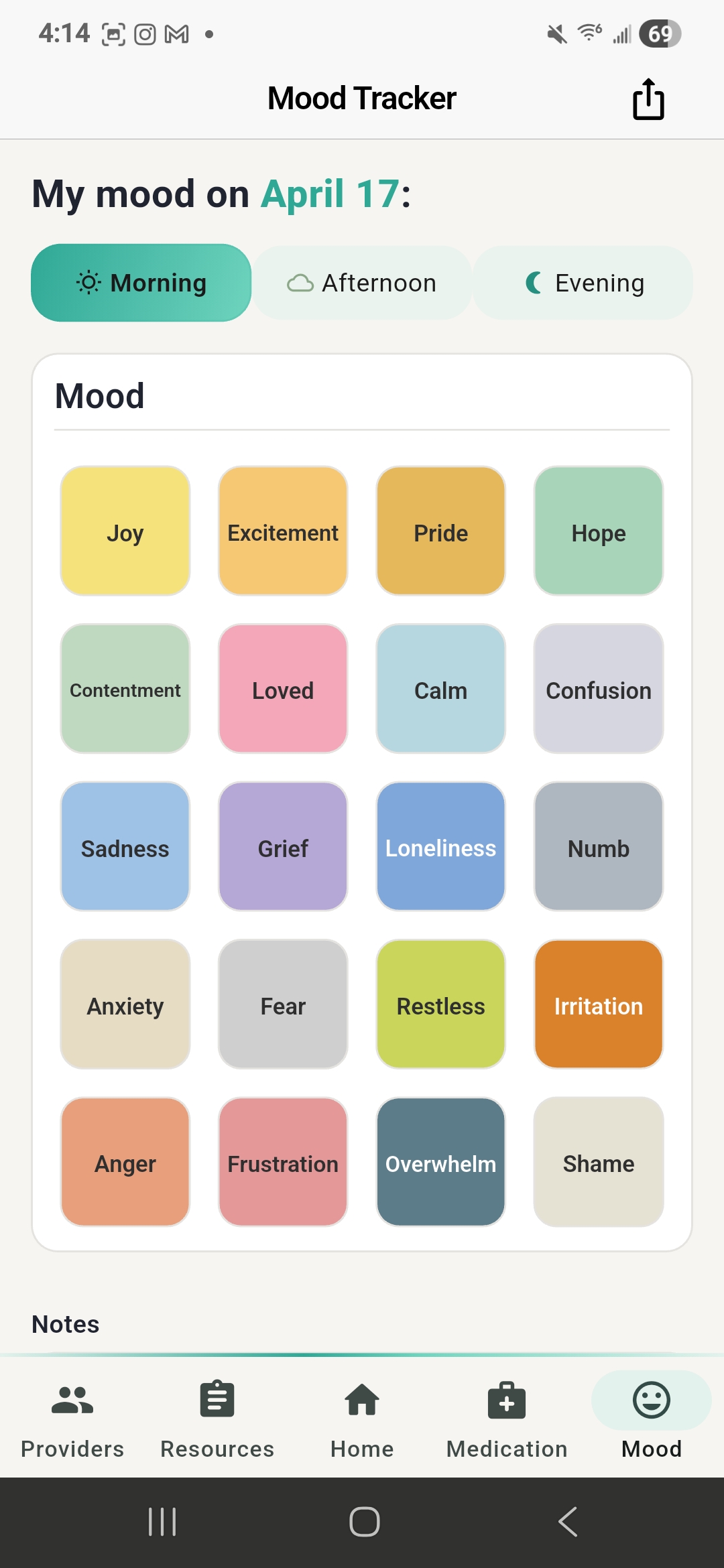 TherapyTrack mood tracker